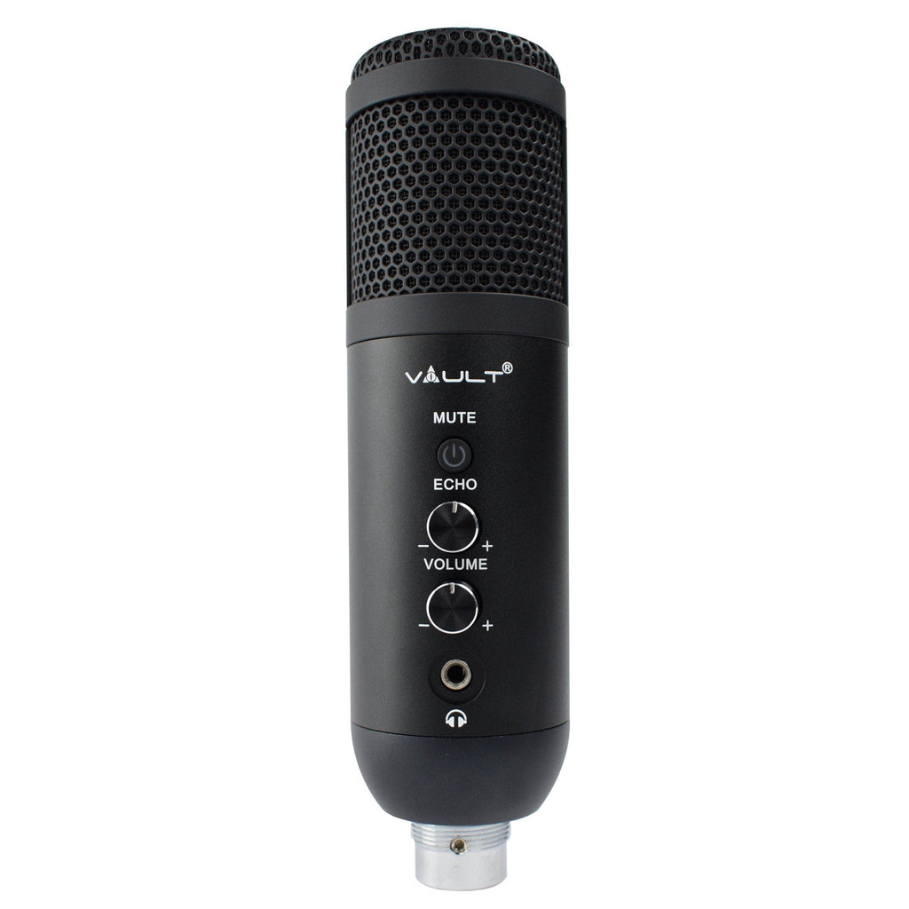 Vault UCM-FX USB Condenser Podcast Microphone Kit with built in headphone out Volume /Gain control and Mute button for Gaming, Podcasting, Conference Calls, Recording, Singing and Dubbing - (USB Mic - E01)