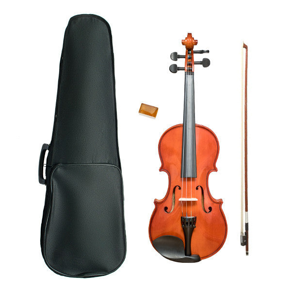 vault violins vault vi1040 3/4 solid violin with hard case, rosin and bow