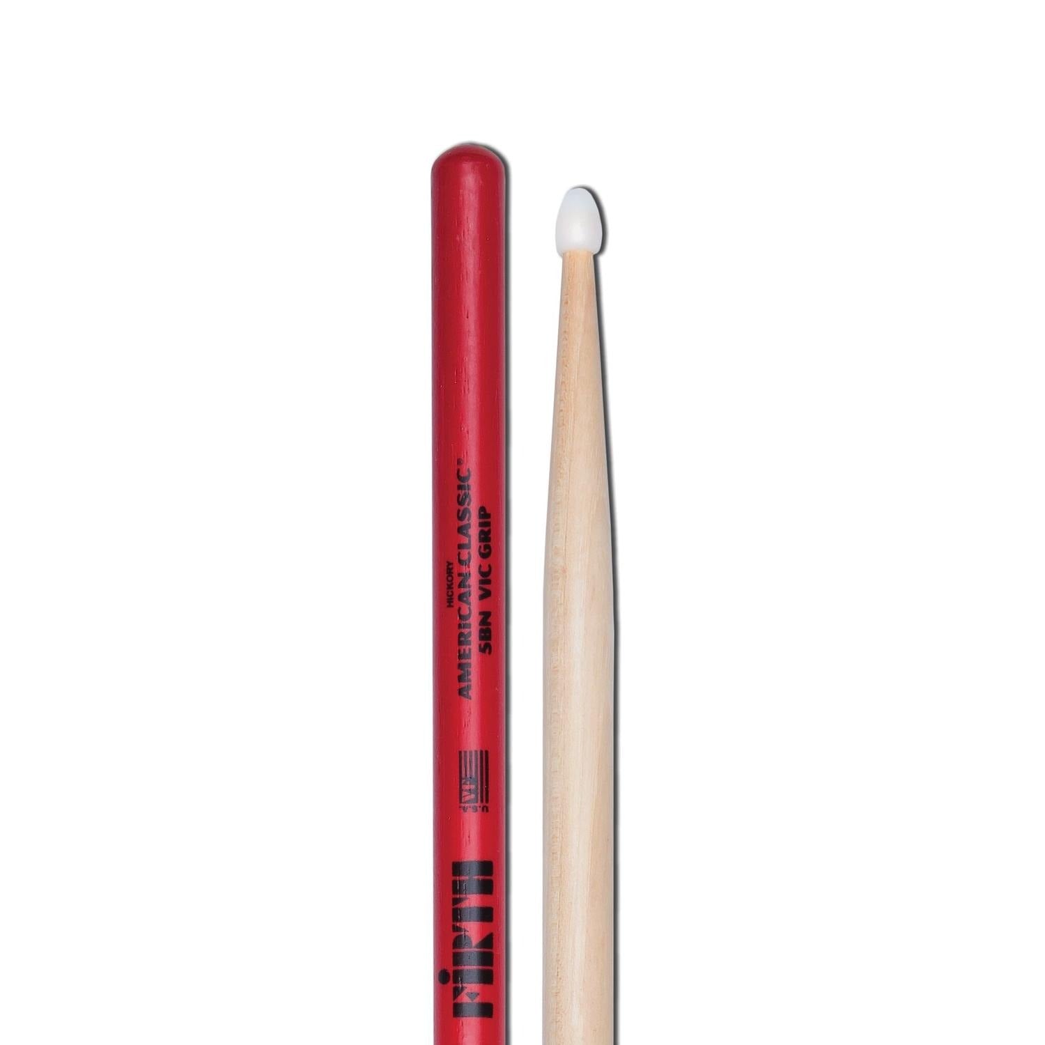 Vic Firth Drumsticks Vic Firth 5BNVG American Classic 5B Nylon Tip Drumsticks with Vic Grip
