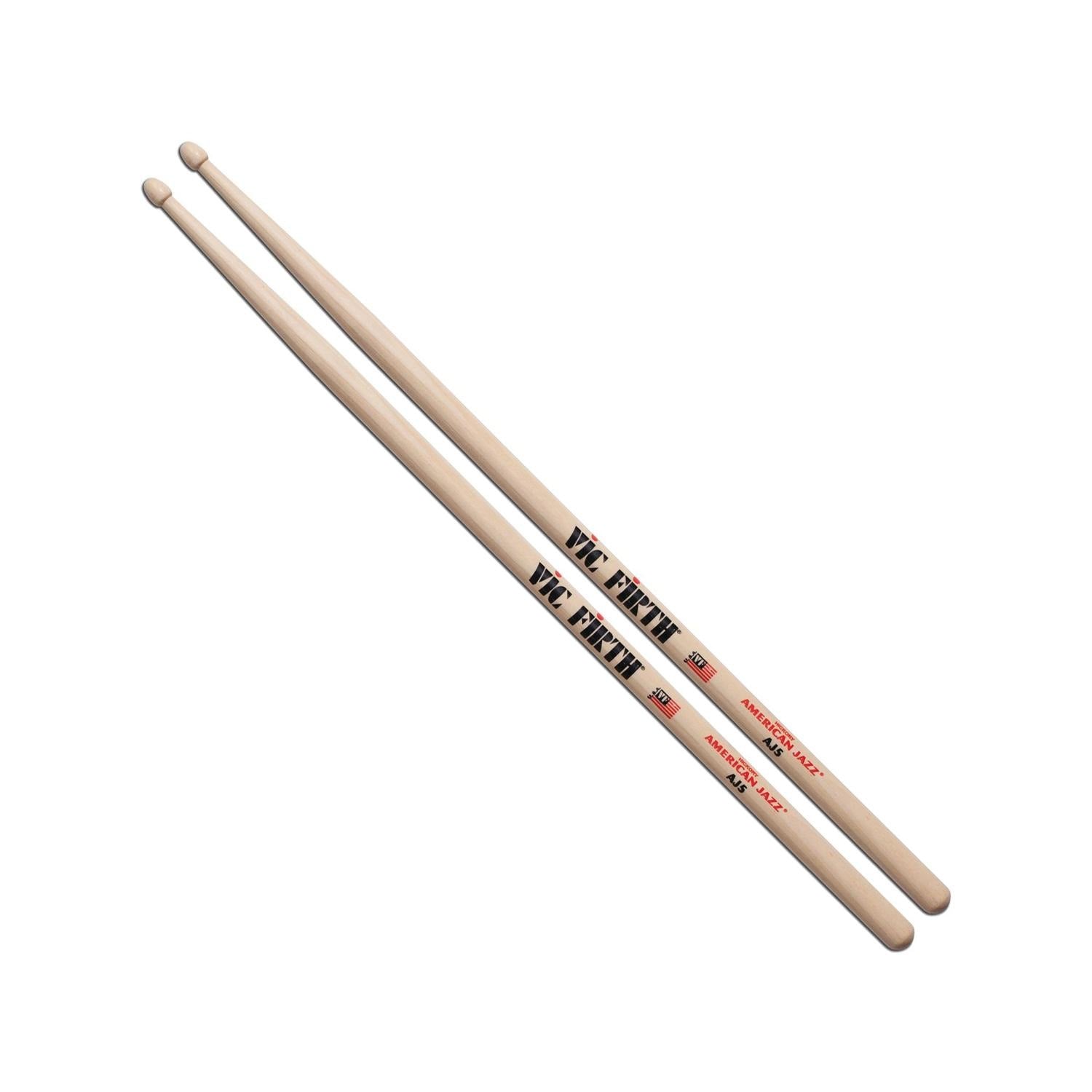 Vic Firth Drumsticks Vic Firth AJ5 American Jazz Drum Stick With Wooden Tip