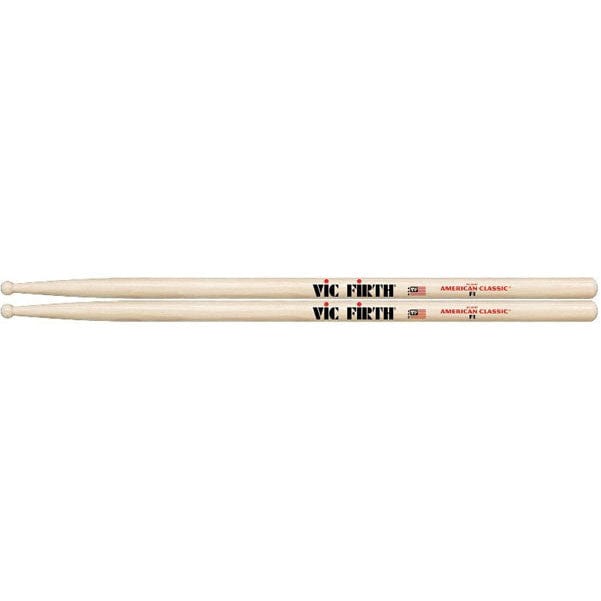 Vic Firth Drumsticks Vic Firth F1 American Hickory Wood Tip Drumsticks
