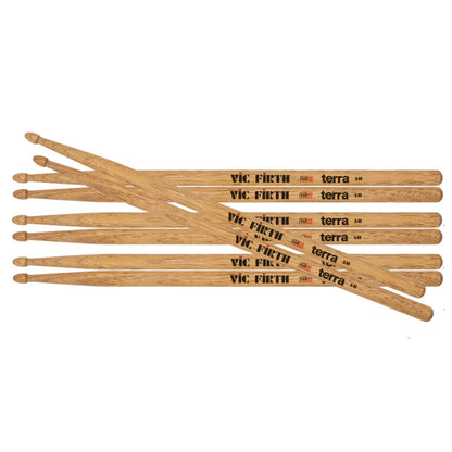 Vic Firth Drumsticks Vic Firth P5BT American Terra Value Drumsticks - Pack of 4 - 5A