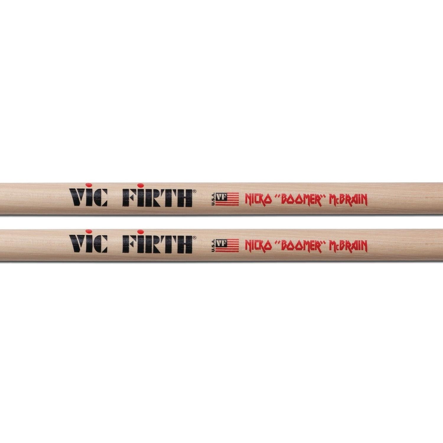 Vic Firth Drumsticks Vic Firth Signature Series Nicko McBrain Drum Stick With Wooden Tip - 5B