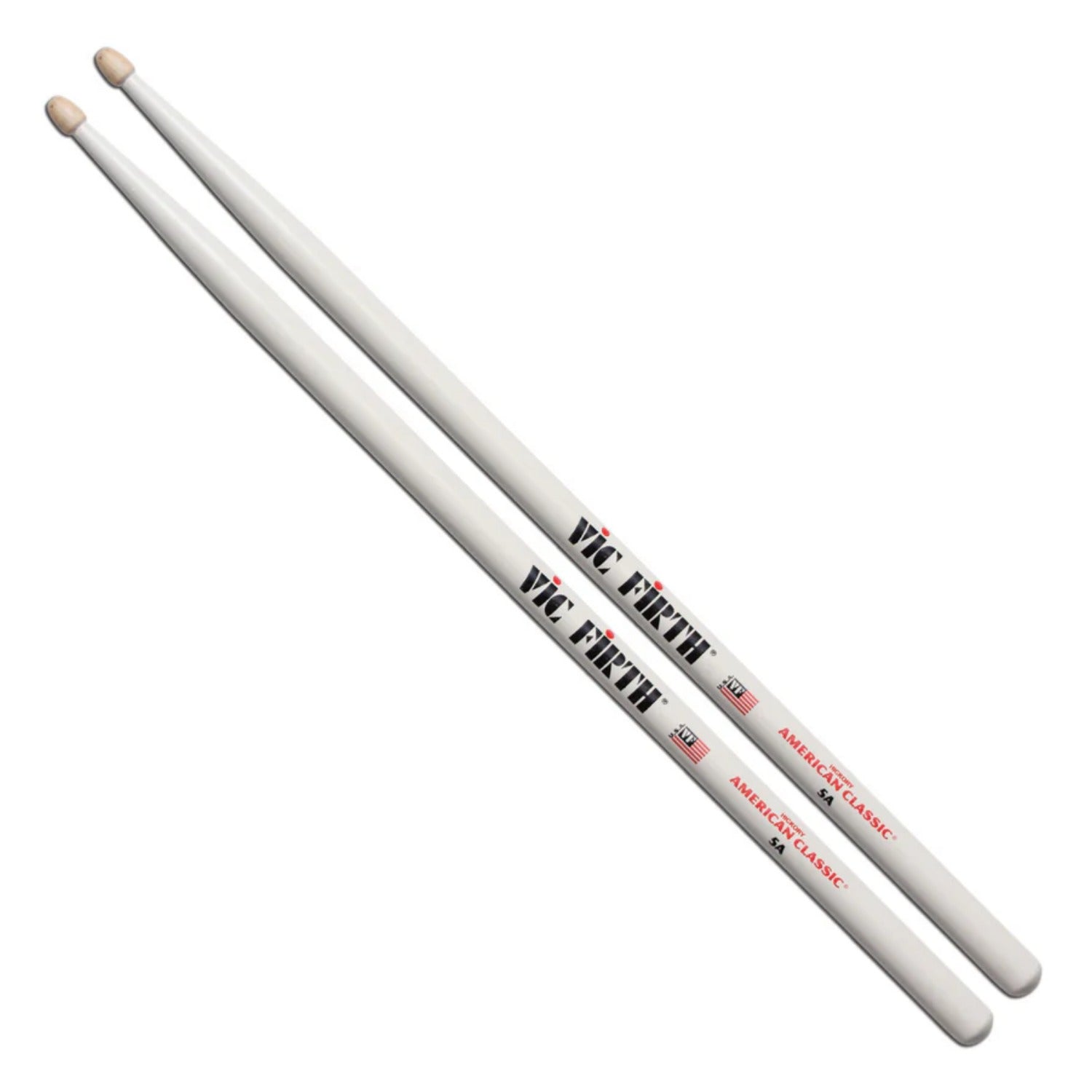 Vic Firth Drumsticks White Vic Firth 5AW American Classic Wood Tip Drumstick - White - 5A 
