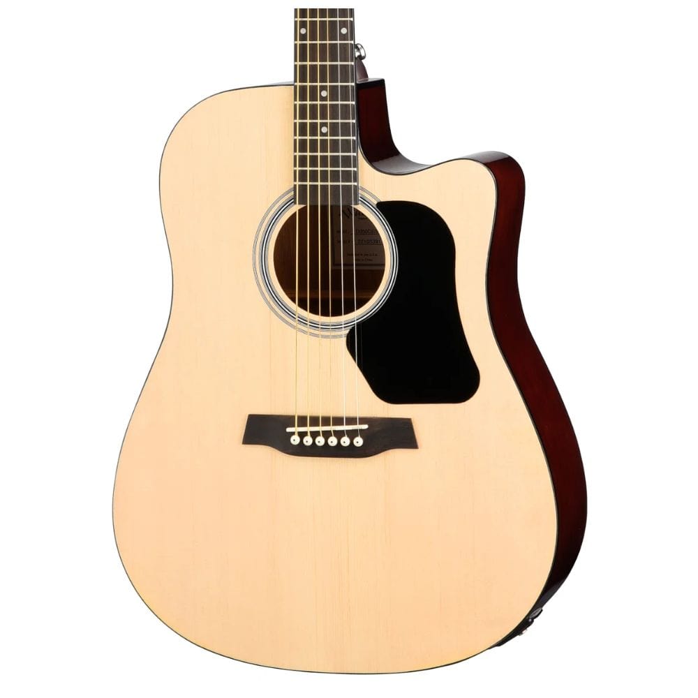 walden electro acoustic guitars natural walden d450ce dreadnought cutaway 6 string electro acoustic guitar with gig bag     