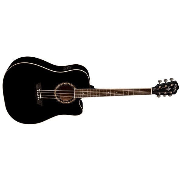 washburn acoustic guitars black washburn wd10ceb/bl/r apprentice series acoustic guitar    #color_black