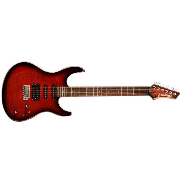 washburn electric guitars washburn rx20fwsb electric guitar - flame wine sunburst