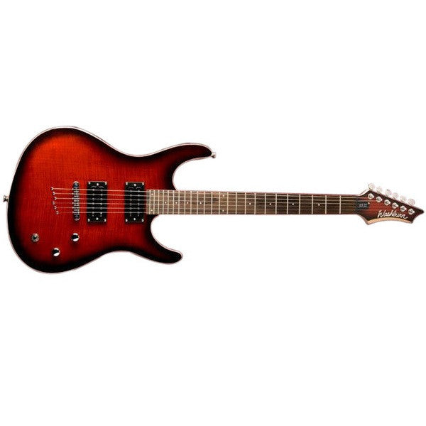 washburn electric guitars washburn rx22fwsb electric guitar - flame wine sunburst