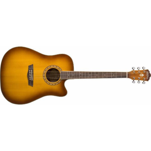 washburn electro acoustic guitars washburn wd10sceatb dreadnought cutaway acoustic-electric guitar