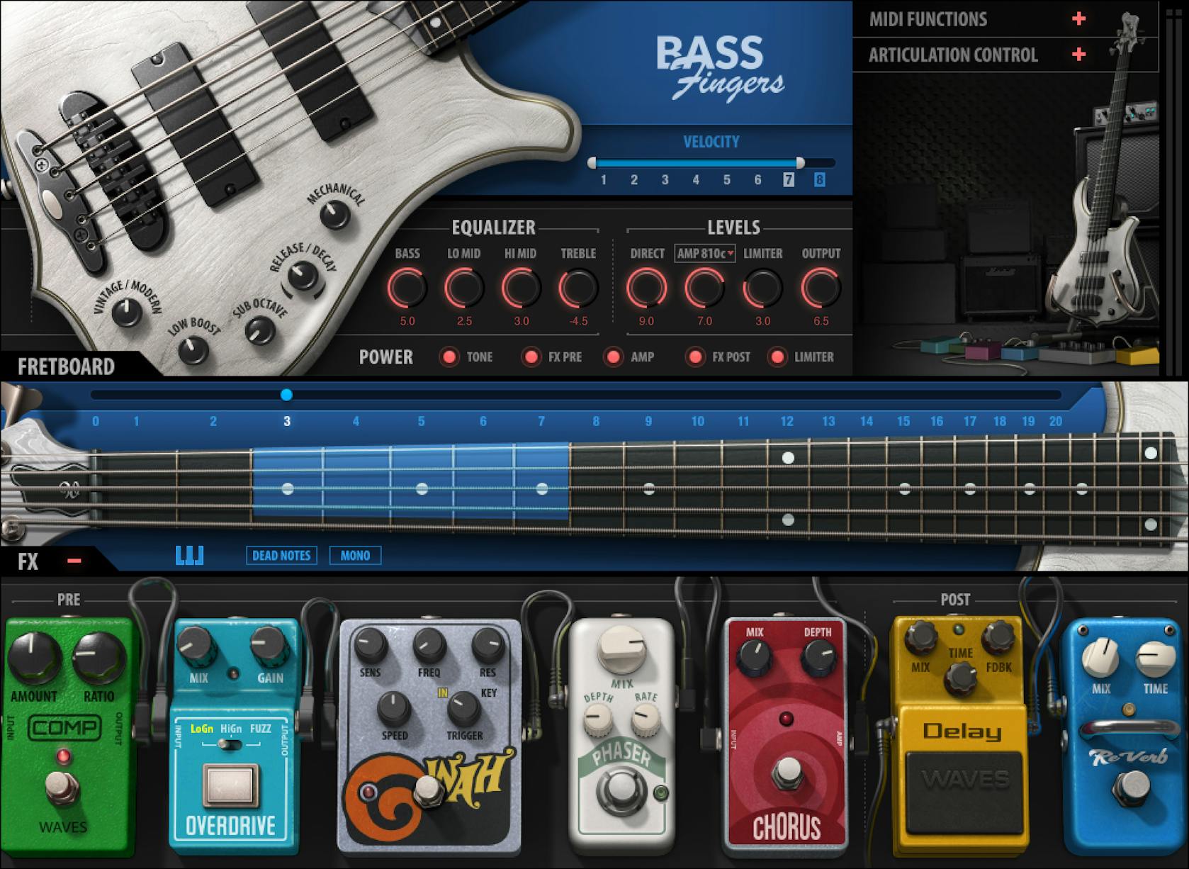 WAVES Virtual Processors Waves Bass Fingers: Bass Instrument