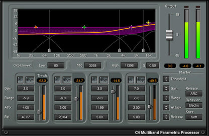 WAVES Virtual Processors Waves C4 Multiband Compressor: Multiband Compressor Plugin