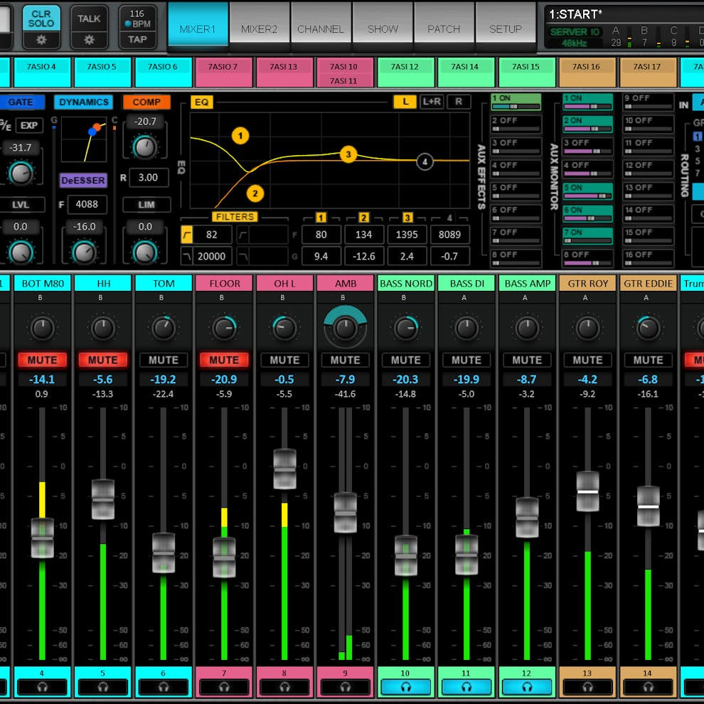 WAVES Virtual Processors Waves eMotion LV1 Live Mixer – 64 Stereo Channels: Live Mixer Software