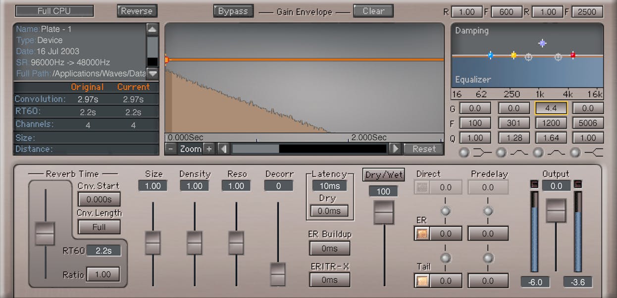 WAVES Virtual Processors Waves IR1 Convolution Reverb: Convolution Reverb Plugin
