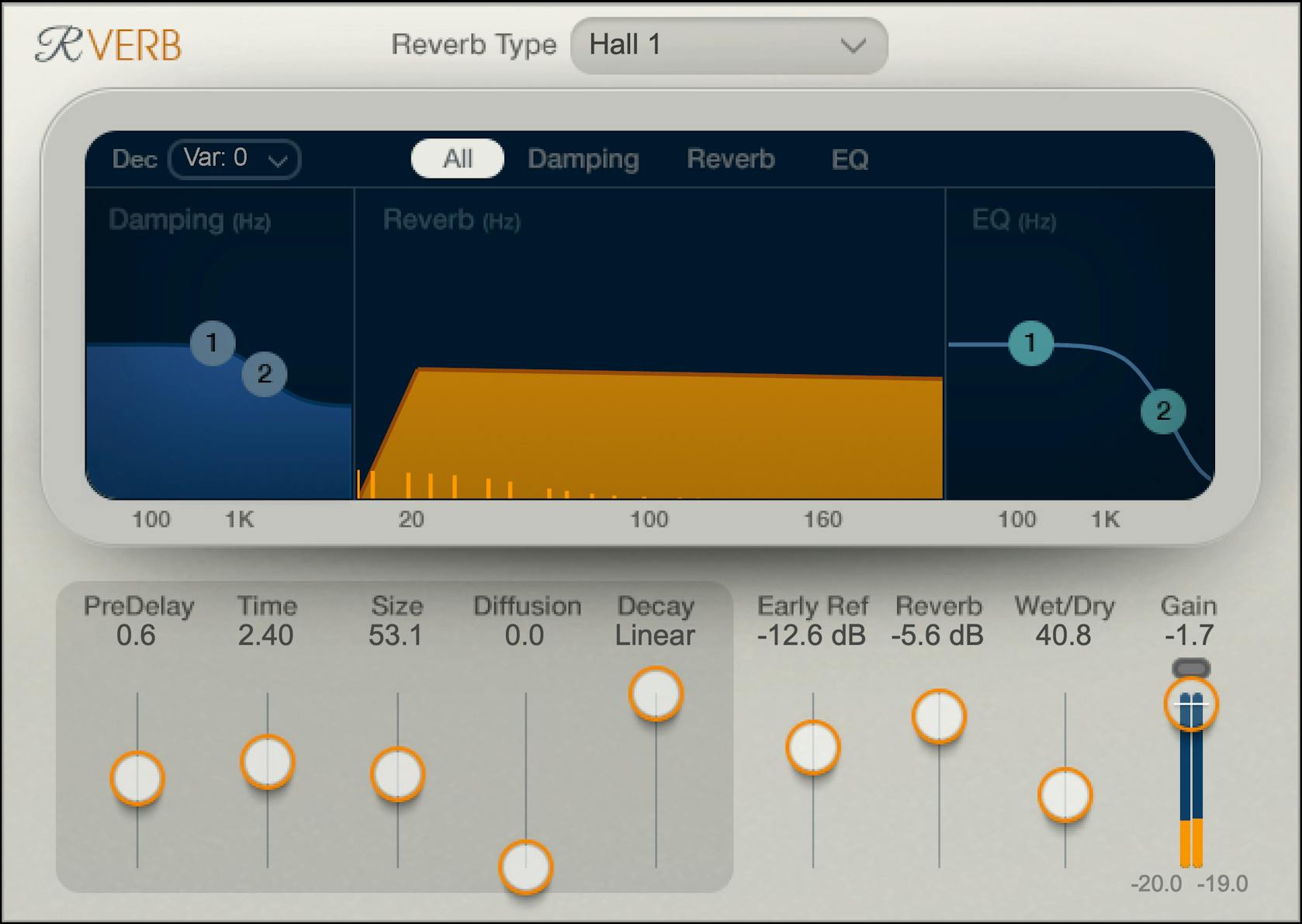 WAVES Virtual Processors Waves Renaissance Reverb: Reverb Plugin