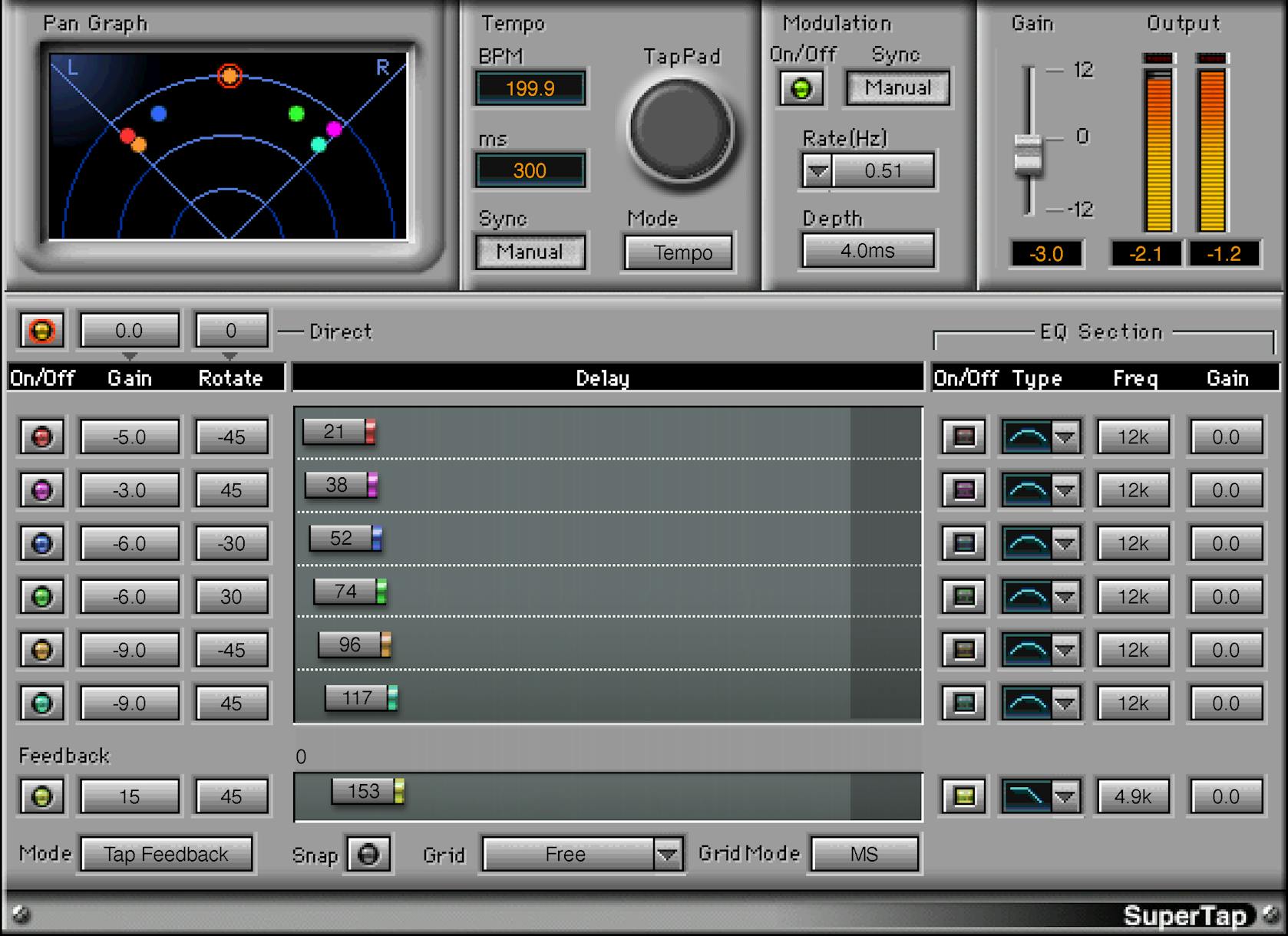 WAVES Virtual Processors Waves SuperTap: Tap Delay Plugin