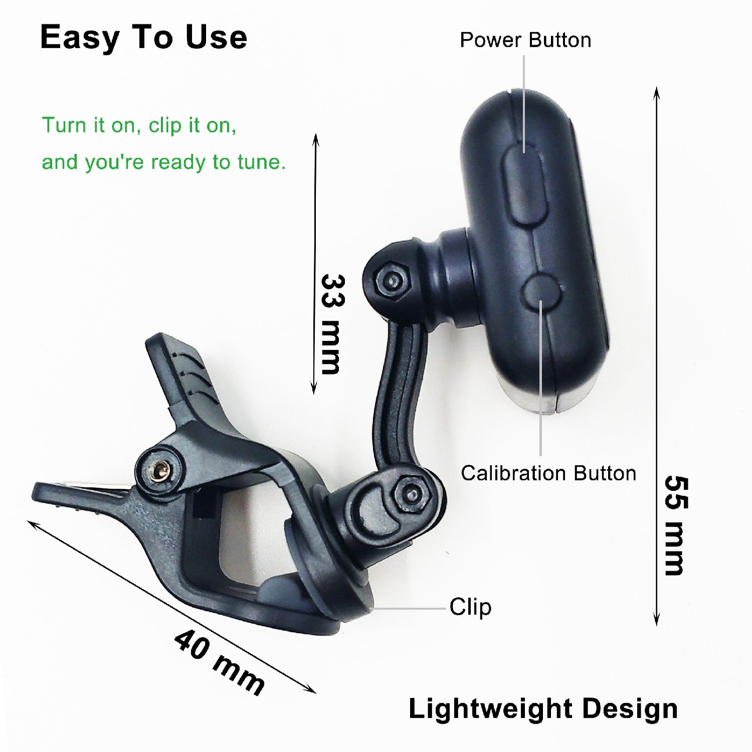 Wingo Tuners Black Wingo T-800 Guitar Tuner