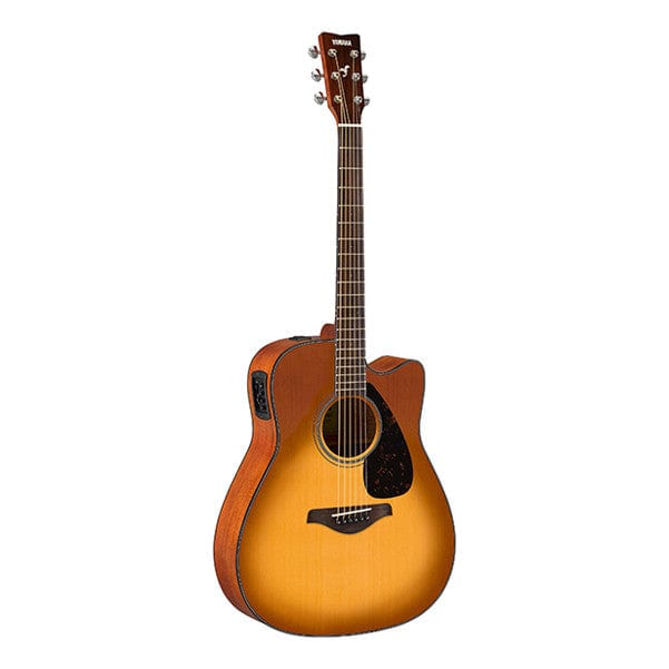 yamaha electro acoustic guitars sandburst yamaha fgx800c cutaway electro acoustic guitar 