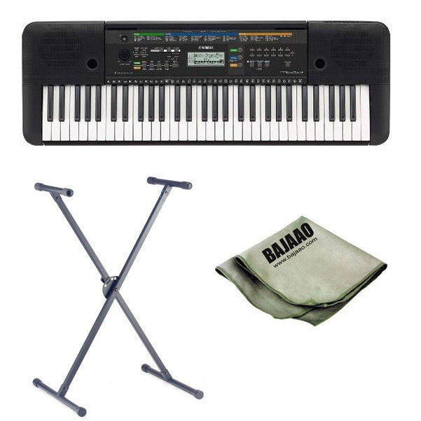 yamaha keyboard bundles yamaha psr-e253 61-key portable keyboard with stand and polishing cloth