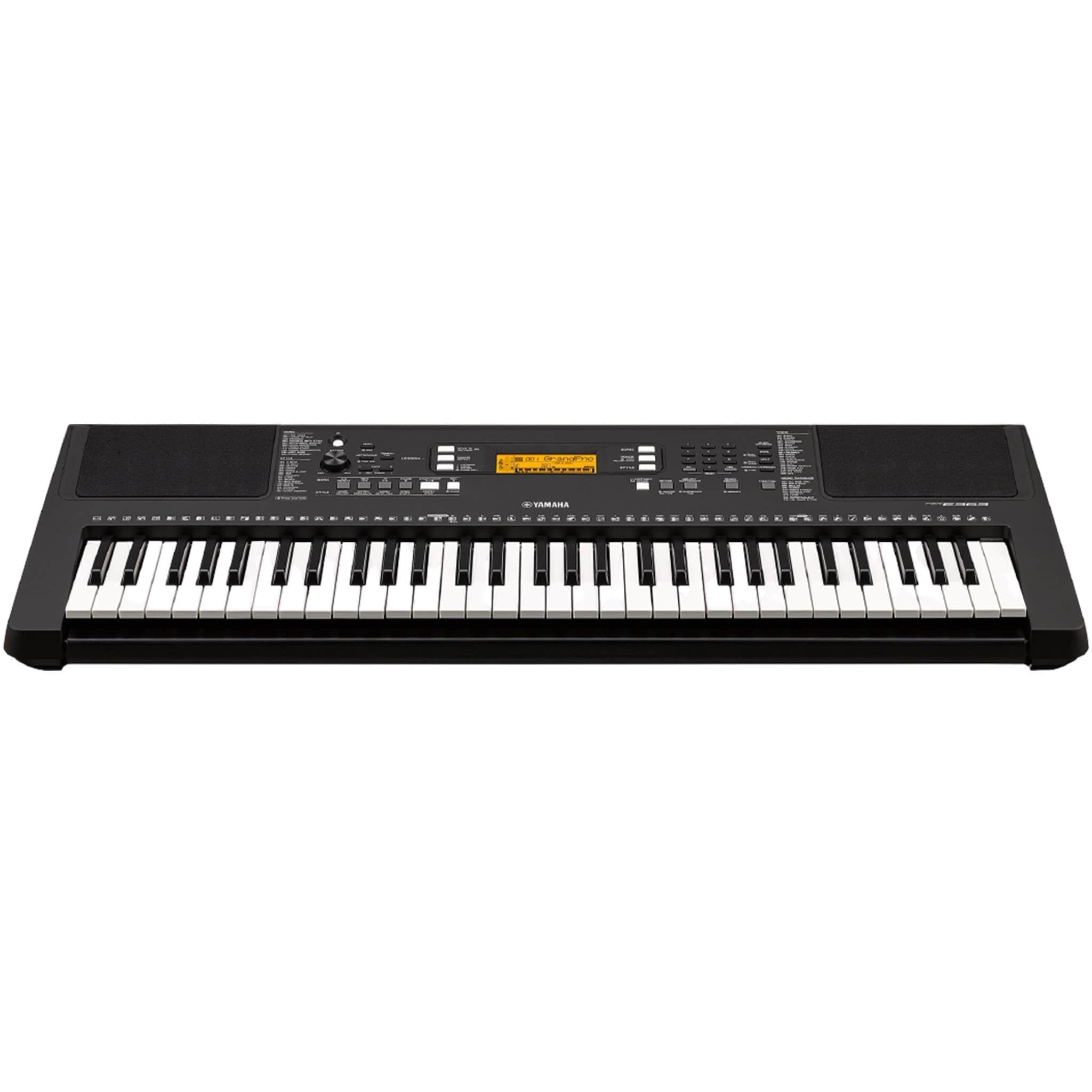 yamaha keyboard bundles yamaha psr-e363 61-key touch sensitive portable keyboard with stand, gig bag, polishing cloth and headphones