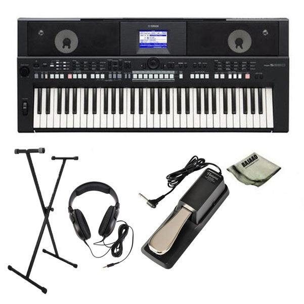 yamaha keyboard bundles yamaha psr-s650 61-key portable arranger keyboard pro bundle