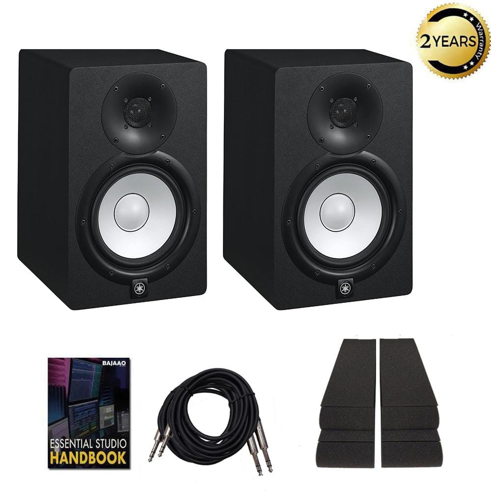 Yamaha Monitor Speaker Bundles Yamaha HS7 Two Way 6.5inch Active Monitor with Isolation Pads, Cable and Ebook - Pair