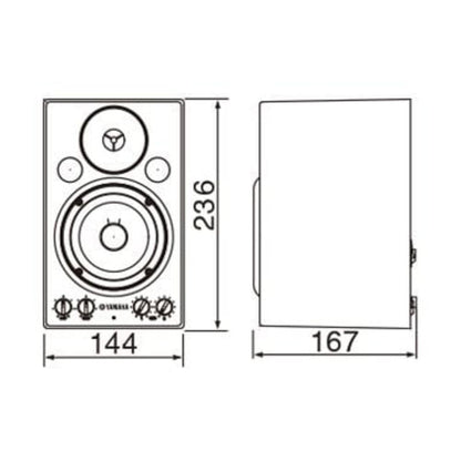 yamaha monitor speakers yamaha msp3 powered monitor speaker-  single
