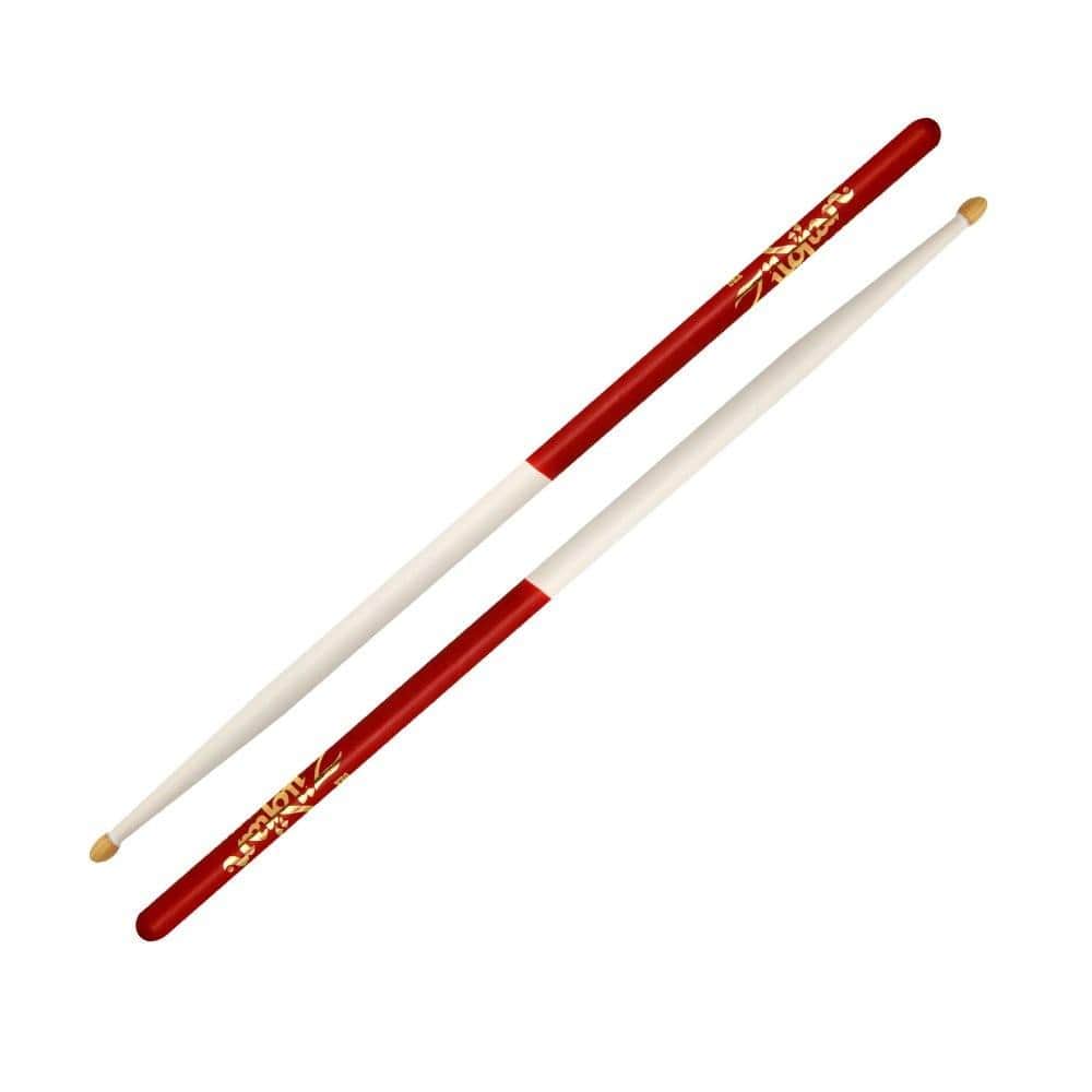 zildjian drumsticks zildjian 5acwwrd 5a acorn drumsticks - white red dip