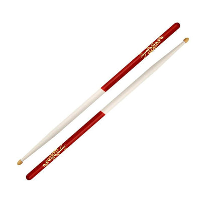 zildjian drumsticks zildjian 5acwwrd 5a acorn drumsticks - white red dip