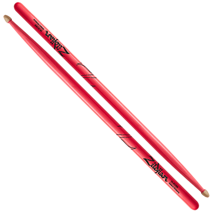 zildjian drumsticks zildjian z5aacdgp 5a acorn tip hickory drumsticks - neon pink