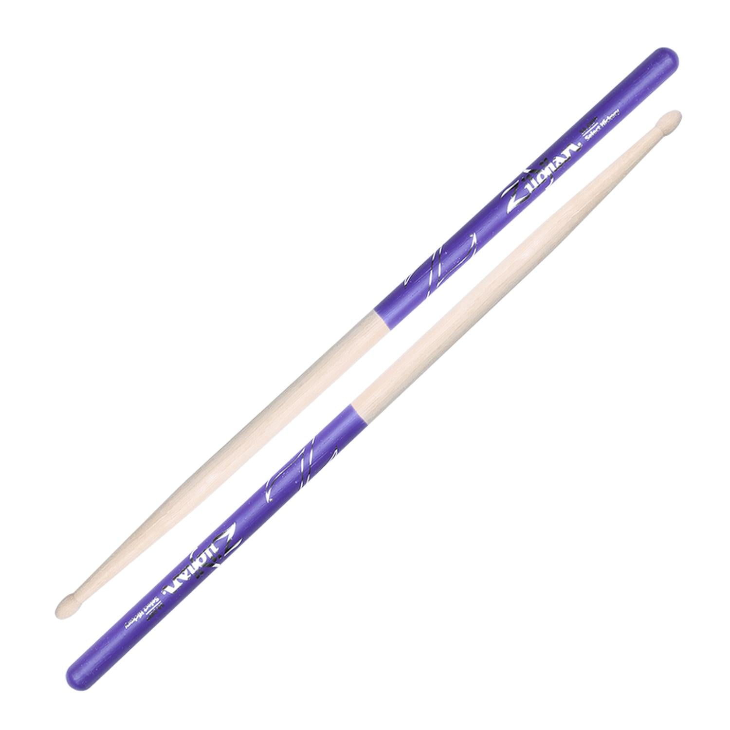 Zildjian Drumsticks Zildjian Z5ADP Wood Tip Hickory Drumsticks - Purple Dip - 5A