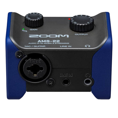 zoom audio interfaces zoom ams-22 audio interface for music & streaming