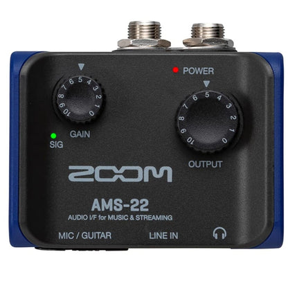 zoom audio interfaces zoom ams-22 audio interface for music & streaming