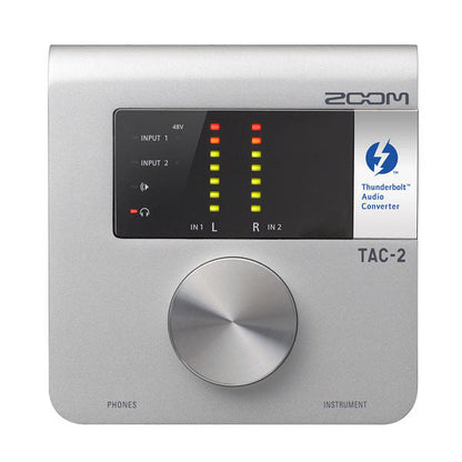 zoom audio interfaces zoom tac-2 2 channel thunderbolt audio interface with phantom power