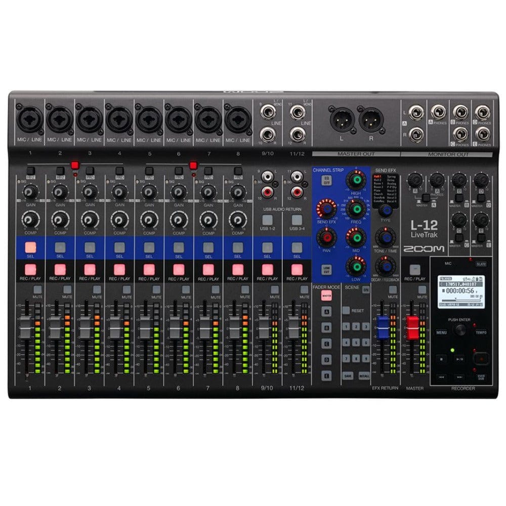 zoom digital mixers zoom l-12 livetrak digital mixer