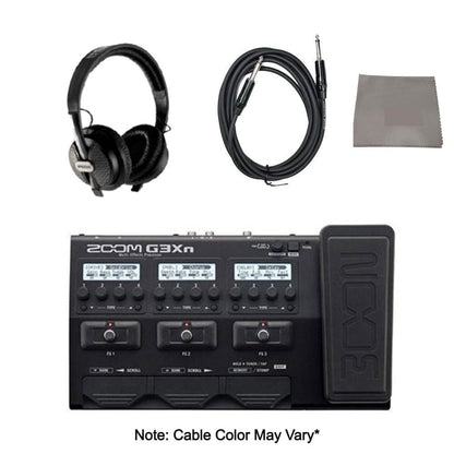 zoom guitar processors zoom g3xn multi effects processor expression pedal with headphone, guitar cable and polishing cloth