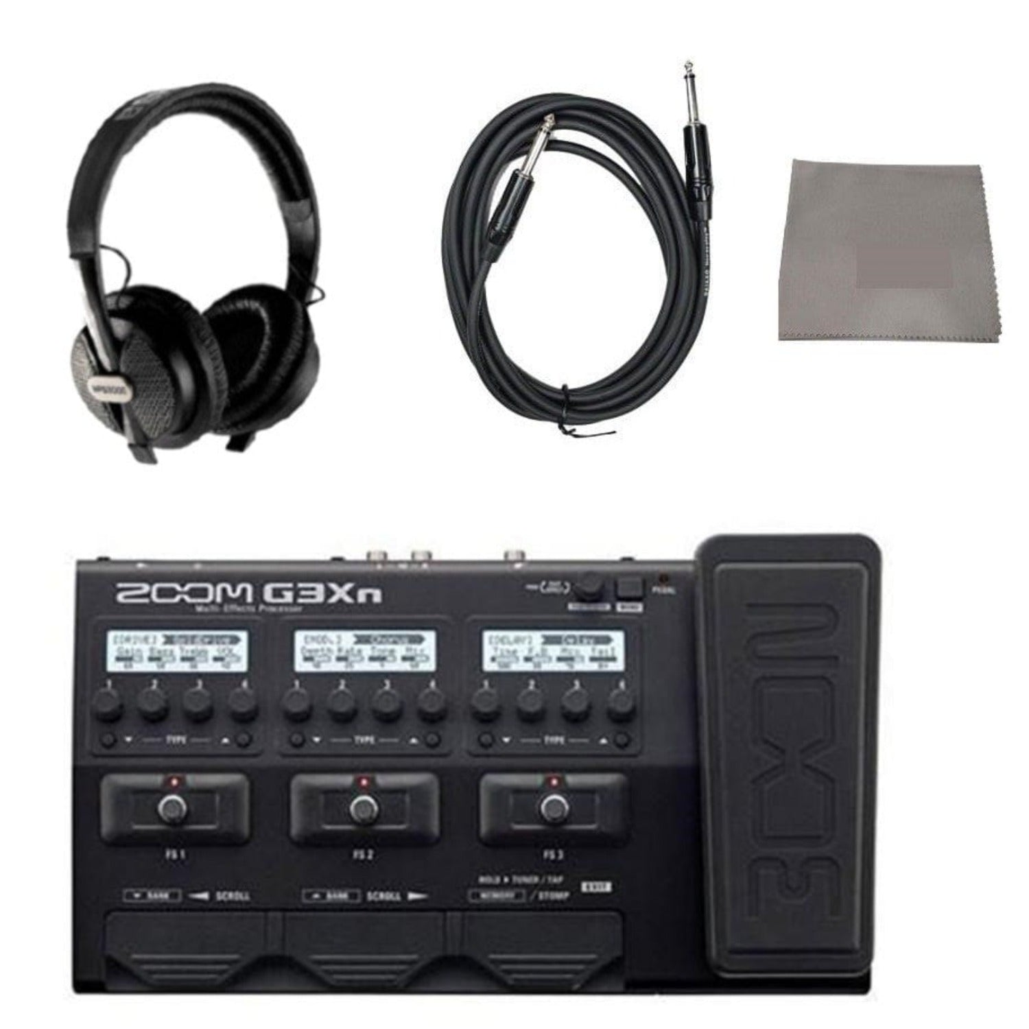 Zoom Multi-Effects Pedals ZOOM G3XN Multi Effects Processor Expression Pedal With Headphone, Guitar Cable And Polishing Cloth