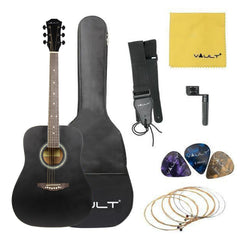 Vault ED-10D 41 inch Dreadnought Acoustic Guitar with Bag, Strings, Straps, Picks, Stringwinder & Polishing Cloth