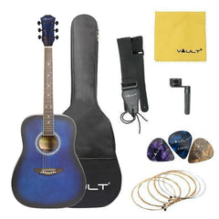 Vault ED-10D 41 inch Dreadnought Acoustic Guitar with Bag, Strings, Straps, Picks, Stringwinder & Polishing Cloth