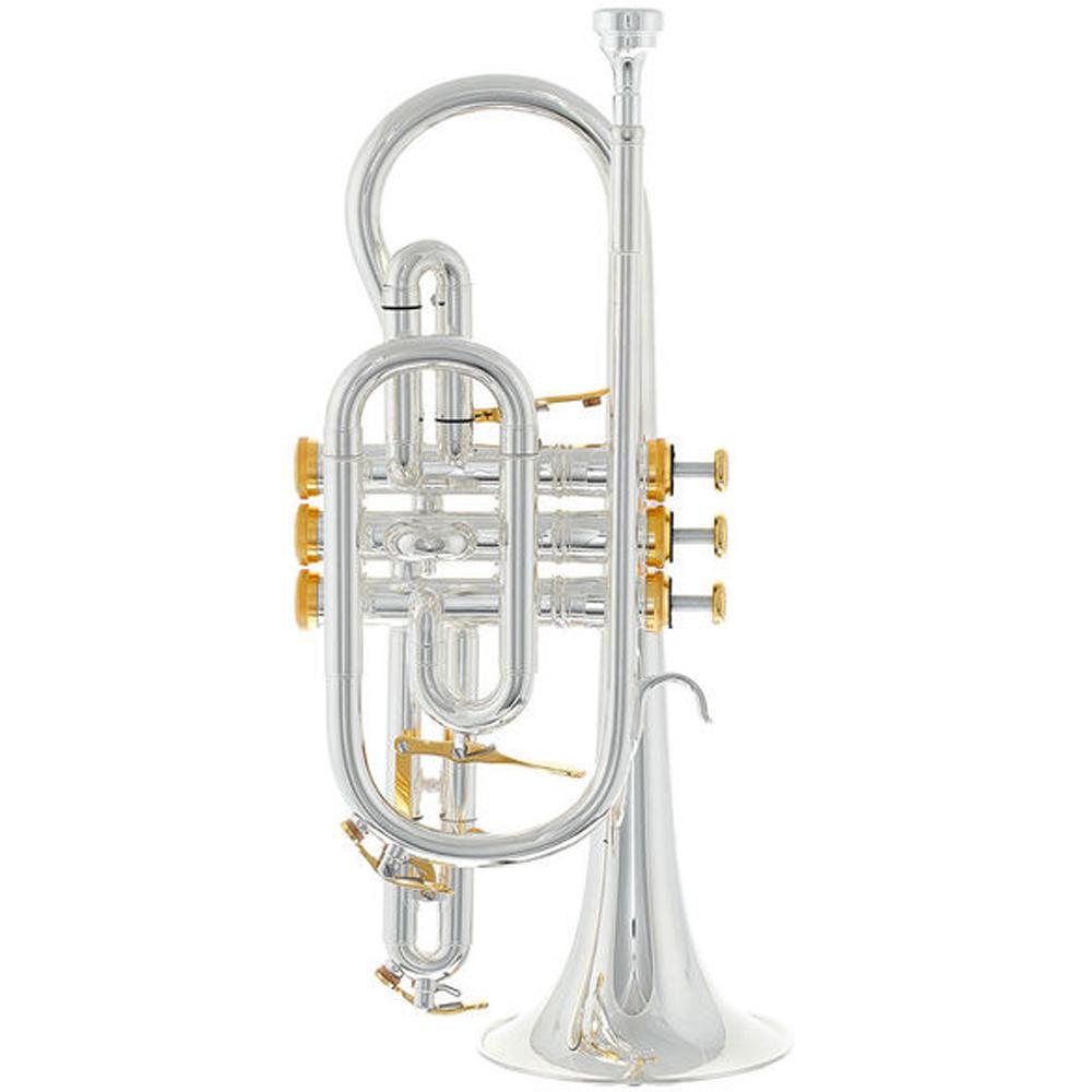 Thomann Cornets Silver Plated with Gold Trim Thomann CR-960 Bb Superior Cornet #color_silver-plated-with-gold-trim