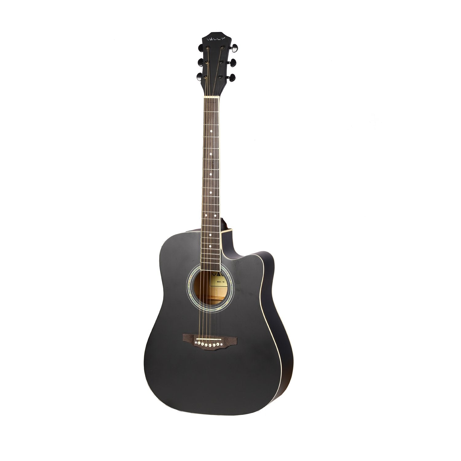 Vault Acoustic Guitars Vault ED-10C 41 inch Cutaway Acoustic Guitar with Bag, Strings, Straps, Picks, Stringwinder & Polishing Cloth