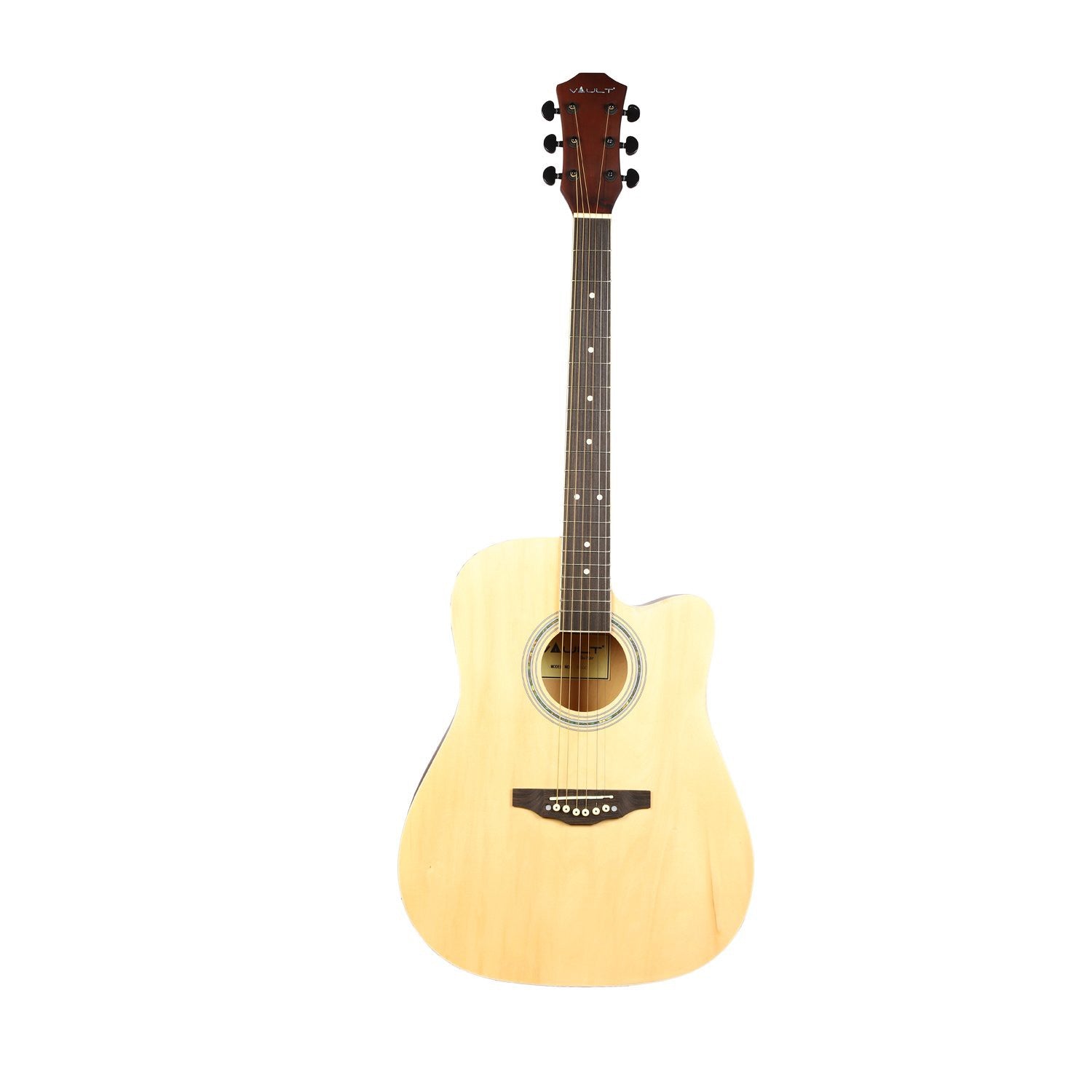 Vault Acoustic Guitars Vault ED-10C 41 inch Cutaway Acoustic Guitar with Bag, Strings, Straps, Picks, Stringwinder & Polishing Cloth