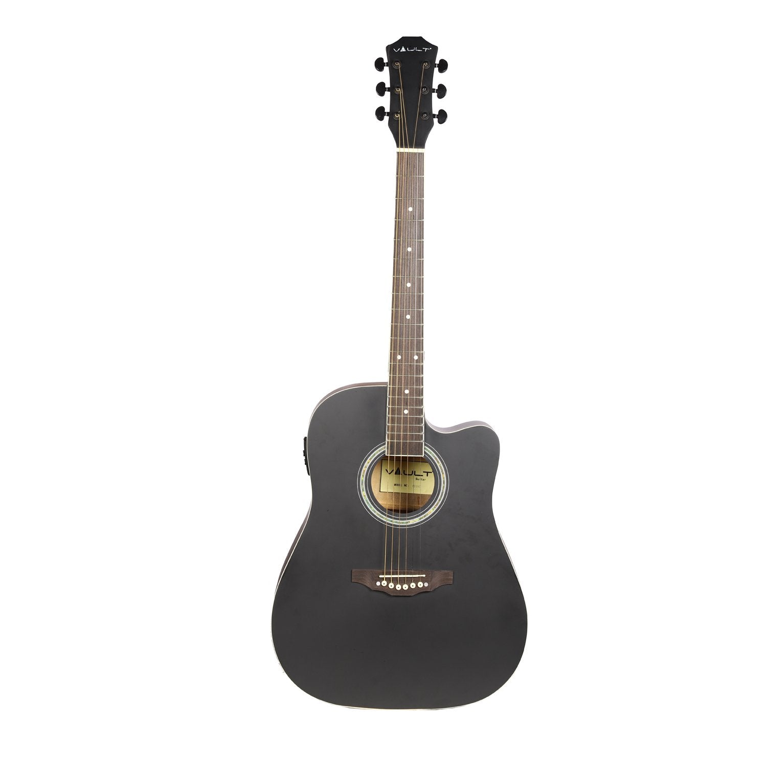 Vault Electro Acoustic Guitars Vault ED-10CE 41 inch Cutaway Electro Acoustic Guitar with Bag, Strings, Straps, Picks, Stringwinder & Polishing Cloth