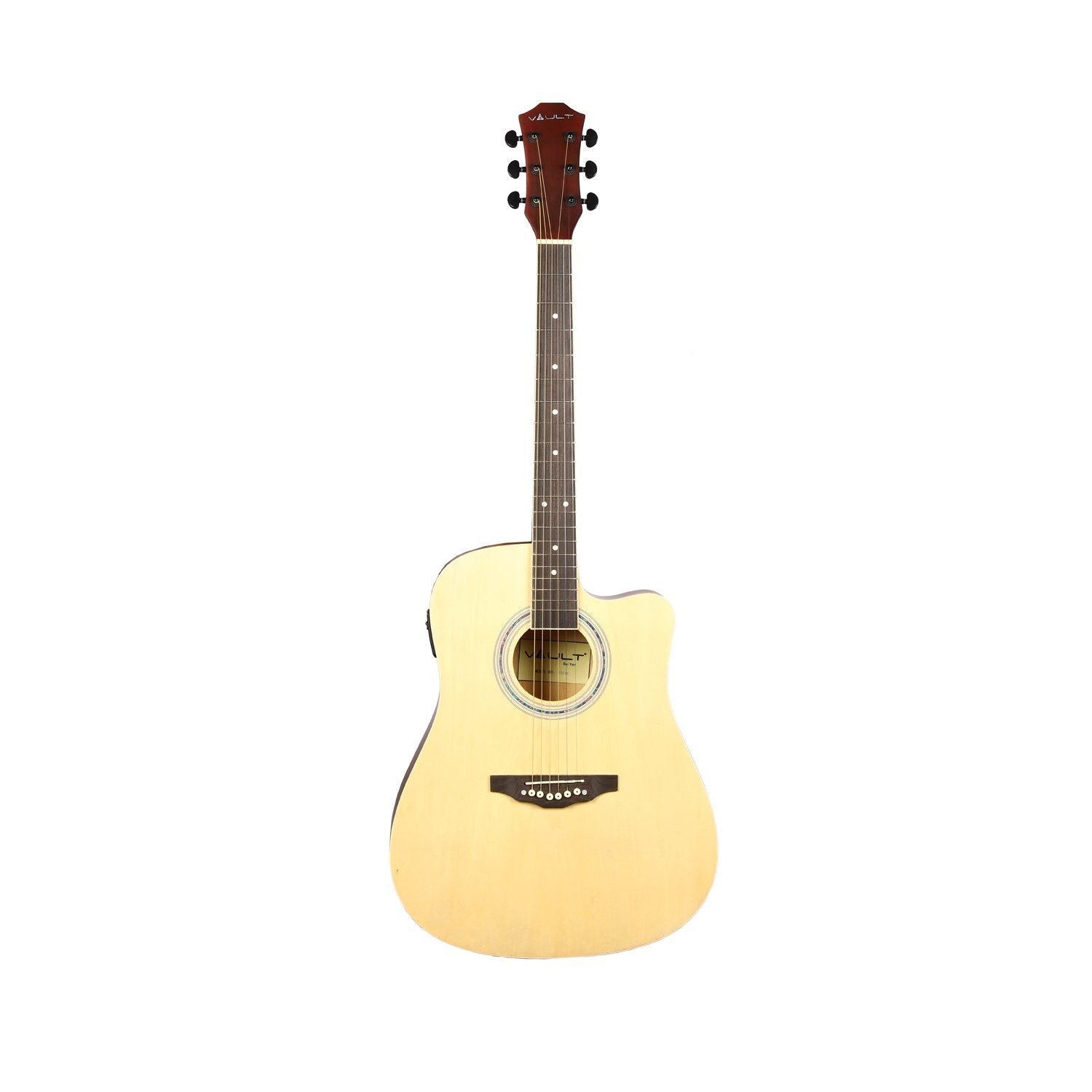 Vault Electro Acoustic Guitars Vault ED-10CE 41 inch Cutaway Electro Acoustic Guitar with Bag, Strings, Straps, Picks, Stringwinder & Polishing Cloth