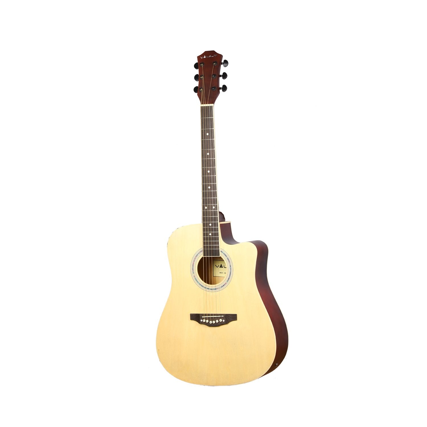 Vault Electro Acoustic Guitars Vault ED-10CE 41 inch Cutaway Electro Acoustic Guitar with Bag, Strings, Straps, Picks, Stringwinder & Polishing Cloth