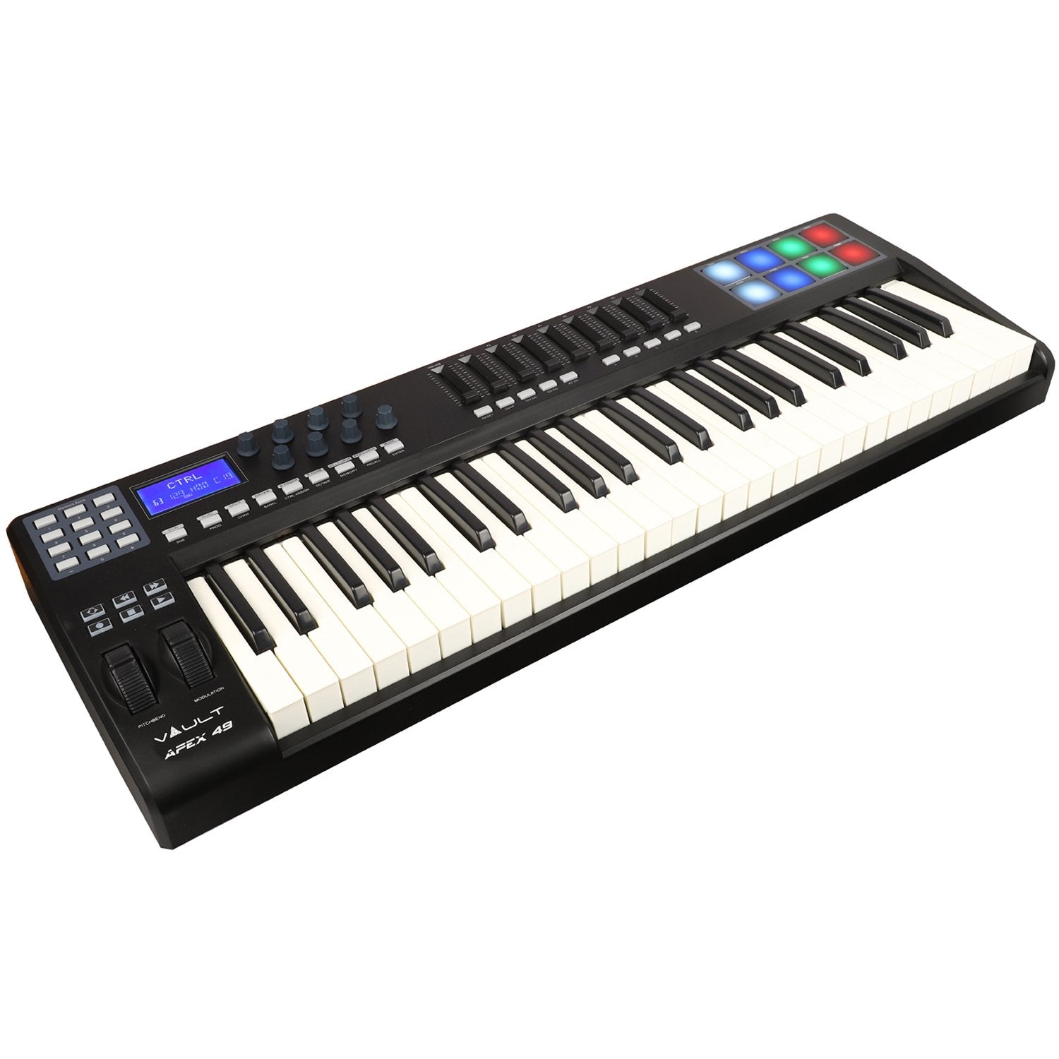 Vault Midi Keyboards Vault APEX 49 USB MIDI Keyboard With RGB Pads - Includes Bitwig 8-Track